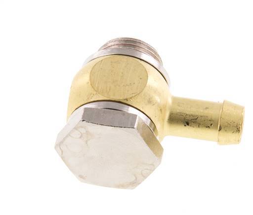 9 mm & G3/8'' Messing L-Slangpilaar Met Buitendraad Elastomeer Afdichting Draaibaar