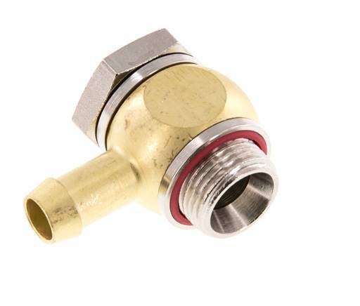 9 mm & G3/8'' Messing L-Slangpilaar Met Buitendraad Elastomeer Afdichting Draaibaar