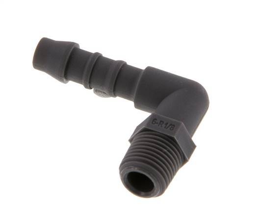 6 mm & R1/8'' PA 6 L-Slangpilaar Met Buitendraad [10 Stuks]