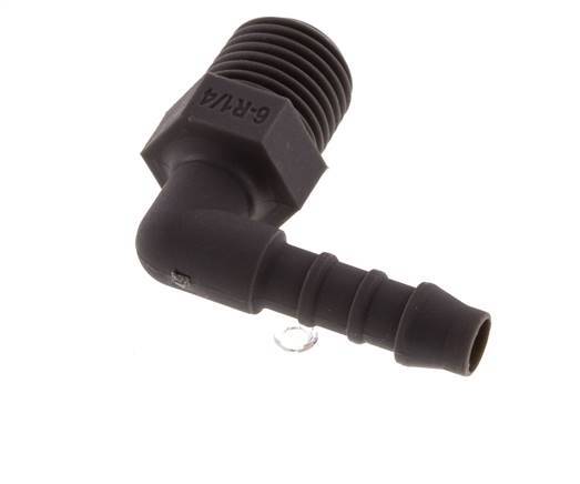 6 mm & R1/4'' PA 6 L-Slangpilaar Met Buitendraad [10 Stuks]