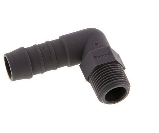 13 mm & R3/8'' PA 6 L-Slangpilaar Met buitendraad [5 Stuks]