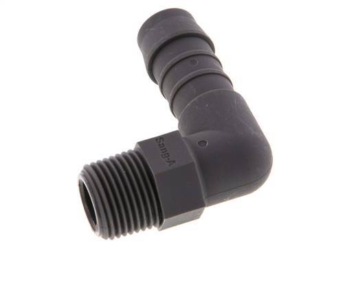 13 mm & R3/8'' PA 6 L-Slangpilaar Met buitendraad [5 Stuks]