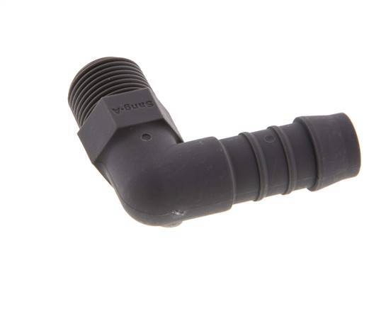 13 mm & R3/8'' PA 6 L-Slangpilaar Met buitendraad [5 Stuks]