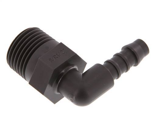 8 mm (5/16'') & R1/2'' PA 6 Elbow Hose Barb with Male Threads [5 Pieces]