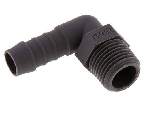 13 mm & R1/2'' PA 6 L-Slangpilaar Met buitendraad [5 Stuks]