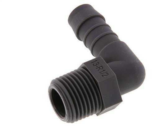 13 mm & R1/2'' PA 6 L-Slangpilaar Met buitendraad [5 Stuks]