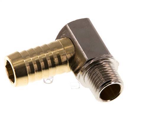 13 mm & R1/4'' Messing L-Slangpilaar Met Buitendraad