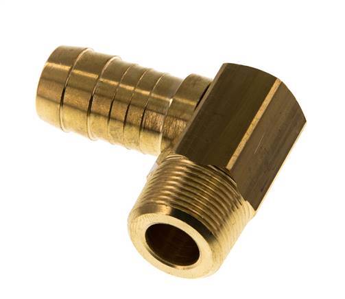 19 mm & M24x1.5 (taps) Messing L-Slangpilaar Met Buitendraad