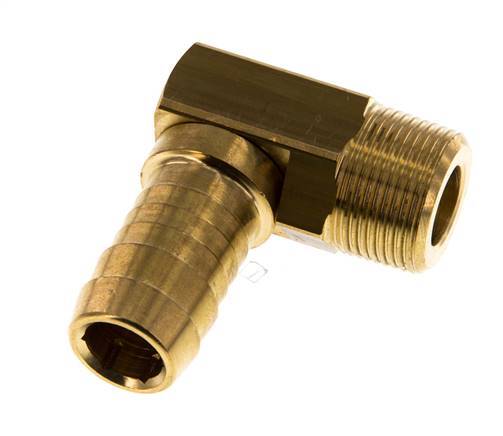 19 mm & M24x1.5 (taps) Messing L-Slangpilaar Met Buitendraad