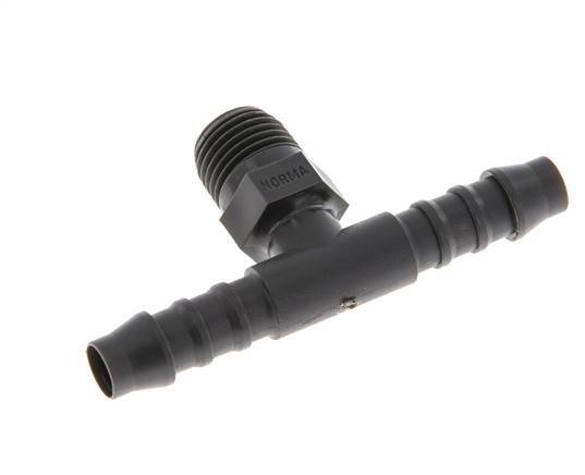 8 mm (5/16'') & R1/4'' PA 6 Tee Hose Barb with Male Threads [10 Pieces]