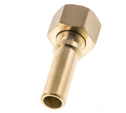13 mm & G1/2'' Messing Slangpilaar Wartelmoer Vlakke Polyurethaan (PU) Afdichting en Veiligheidskraag EN 14420-5 (DIN 2817)
