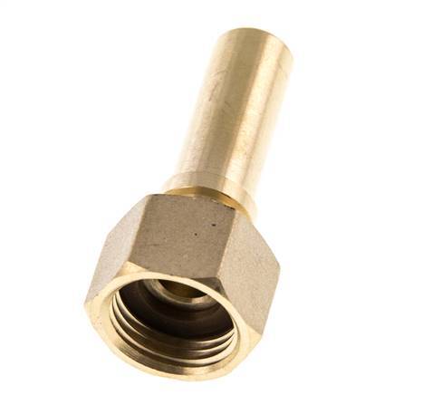 13 mm & G1/2'' Messing Slangpilaar Wartelmoer Vlakke Polyurethaan (PU) Afdichting en Veiligheidskraag EN 14420-5 (DIN 2817)