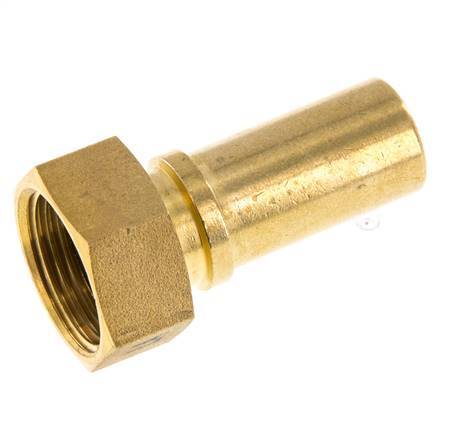 19 mm & G3/4'' Messing Slangpilaar Wartelmoer Vlakke Polyurethaan (PU) Afdichting en Veiligheidskraag EN 14420-5 (DIN 2817)