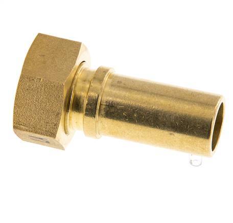 19 mm & G3/4'' Messing Slangpilaar Wartelmoer Vlakke Polyurethaan (PU) Afdichting en Veiligheidskraag EN 14420-5 (DIN 2817)