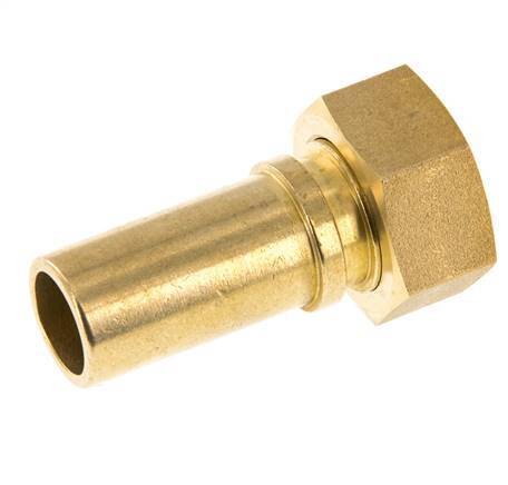 19 mm & G3/4'' Messing Slangpilaar Wartelmoer Vlakke Polyurethaan (PU) Afdichting en Veiligheidskraag EN 14420-5 (DIN 2817)