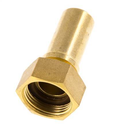 19 mm & G3/4'' Messing Slangpilaar Wartelmoer Vlakke Polyurethaan (PU) Afdichting en Veiligheidskraag EN 14420-5 (DIN 2817)
