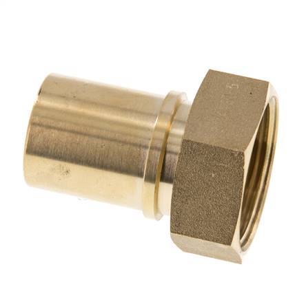 32 mm & G1-1/4'' Messing Slangpilaar Wartelmoer Vlakke Polyurethaan (PU) Afdichting en Veiligheidskraag EN 14420-5 (DIN 2817)