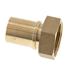 32 mm & G1-1/4'' Messing Slangpilaar Wartelmoer Vlakke Polyurethaan (PU) Afdichting en Veiligheidskraag EN 14420-5 (DIN 2817)