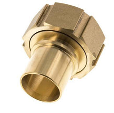 38 mm & G2'' Messing Slangpilaar Wartelmoer Vlakke Polyurethaan (PU) Afdichting en Veiligheidskraag EN 14420-5 (DIN 2817)