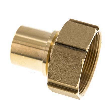 38 mm & G2'' Messing Slangpilaar Wartelmoer Vlakke Polyurethaan (PU) Afdichting en Veiligheidskraag EN 14420-5 (DIN 2817)