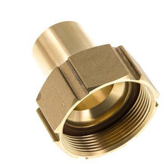 38 mm & G2'' Messing Slangpilaar Wartelmoer Vlakke Polyurethaan (PU) Afdichting en Veiligheidskraag EN 14420-5 (DIN 2817)
