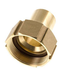 38 mm & G2'' Messing Slangpilaar Wartelmoer Vlakke Polyurethaan (PU) Afdichting en Veiligheidskraag EN 14420-5 (DIN 2817)