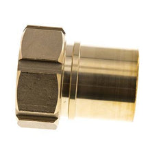 50 mm & G2'' Messing Slangpilaar Wartelmoer Vlakke Polyurethaan (PU) Afdichting en Veiligheidskraag EN 14420-5 (DIN 2817)