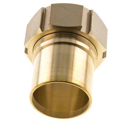 50 mm & G2'' Messing Slangpilaar Wartelmoer Vlakke Polyurethaan (PU) Afdichting en Veiligheidskraag EN 14420-5 (DIN 2817)