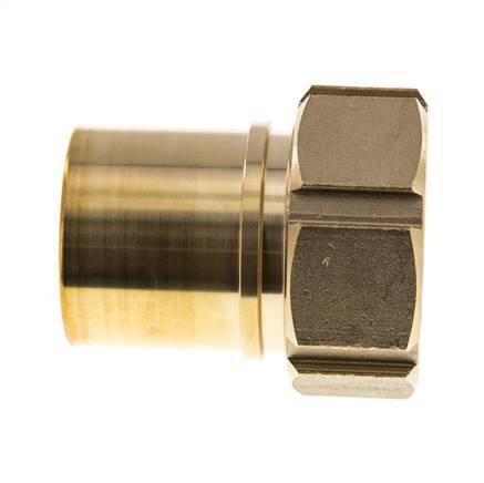 50 mm & G2'' Messing Slangpilaar Wartelmoer Vlakke Polyurethaan (PU) Afdichting en Veiligheidskraag EN 14420-5 (DIN 2817)