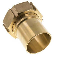 63 mm & G2-1/2'' Messing Slangpilaar Wartelmoer Vlakke Polyurethaan (PU) Afdichting en Veiligheidskraag EN 14420-5 (DIN 2817)