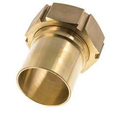 63 mm & G2-1/2'' Messing Slangpilaar Wartelmoer Vlakke Polyurethaan (PU) Afdichting en Veiligheidskraag EN 14420-5 (DIN 2817)