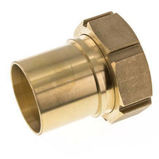 63 mm & G2-1/2'' Messing Slangpilaar Wartelmoer Vlakke Polyurethaan (PU) Afdichting en Veiligheidskraag EN 14420-5 (DIN 2817)