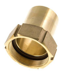 63 mm & G2-1/2'' Messing Slangpilaar Wartelmoer Vlakke Polyurethaan (PU) Afdichting en Veiligheidskraag EN 14420-5 (DIN 2817)