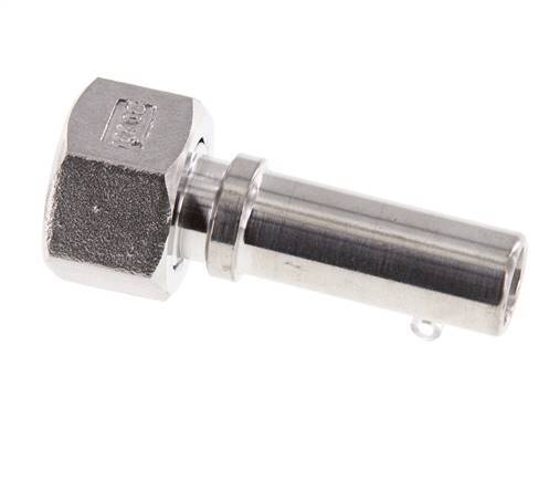 13 mm & G1/2'' RVS 1.4401 Slangpilaar Wartelmoer Vlakke PTFE Afdichting en Veiligheidskraag EN 14420-5 (DIN 2817)