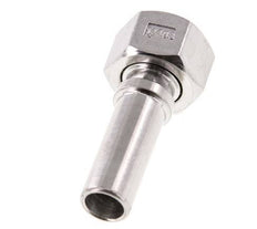 13 mm & G1/2'' RVS 1.4401 Slangpilaar Wartelmoer Vlakke PTFE Afdichting en Veiligheidskraag EN 14420-5 (DIN 2817)