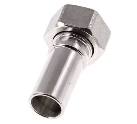 19 mm & G3/4'' RVS 1.4401 Slangpilaar Wartelmoer Vlakke PTFE Afdichting en Veiligheidskraag EN 14420-5 (DIN 2817)