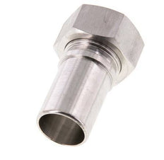 25 mm & G1'' RVS 1.4401 Slangpilaar Wartelmoer Vlakke PTFE Afdichting en Veiligheidskraag EN 14420-5 (DIN 2817)