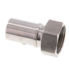 25 mm & G1'' RVS 1.4401 Slangpilaar Wartelmoer Vlakke PTFE Afdichting en Veiligheidskraag EN 14420-5 (DIN 2817)