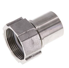 38 mm & G1-1/2'' RVS 1.4401 Slangpilaar Wartelmoer Vlakke PTFE Afdichting en Veiligheidskraag EN 14420-5 (DIN 2817)