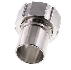 38 mm & G1-1/2'' RVS 1.4401 Slangpilaar Wartelmoer Vlakke PTFE Afdichting en Veiligheidskraag EN 14420-5 (DIN 2817)