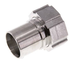 38 mm & G1-1/2'' RVS 1.4401 Slangpilaar Wartelmoer Vlakke PTFE Afdichting en Veiligheidskraag EN 14420-5 (DIN 2817)