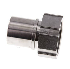 38 mm & G1-1/2'' RVS 1.4401 Slangpilaar Wartelmoer Vlakke PTFE Afdichting en Veiligheidskraag EN 14420-5 (DIN 2817)