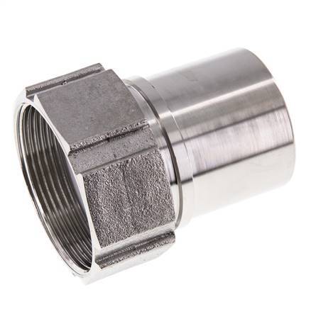 50 mm (2'') & G2'' Stainless Steel 1.4401 Hose Barb Union Nut Flat Sealing PTFE Safety collars EN 14420-5 (DIN 2817)