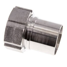 50 mm & G2'' RVS 1.4401 Slangpilaar Wartelmoer Vlakke PTFE Afdichting en Veiligheidskraag EN 14420-5 (DIN 2817)