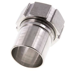 50 mm & G2'' RVS 1.4401 Slangpilaar Wartelmoer Vlakke PTFE Afdichting en Veiligheidskraag EN 14420-5 (DIN 2817)