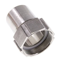 50 mm & G2'' RVS 1.4401 Slangpilaar Wartelmoer Vlakke PTFE Afdichting en Veiligheidskraag EN 14420-5 (DIN 2817)