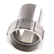 63 mm & G2-1/2'' RVS 1.4401 Slangpilaar Wartelmoer Vlakke PTFE Afdichting en Veiligheidskraag EN 14420-5 (DIN 2817)