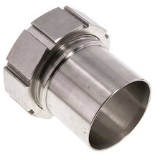 75 mm & G3'' RVS 1.4401 Slangpilaar Wartelmoer Vlakke PTFE Afdichting en Veiligheidskraag EN 14420-5 (DIN 2817)