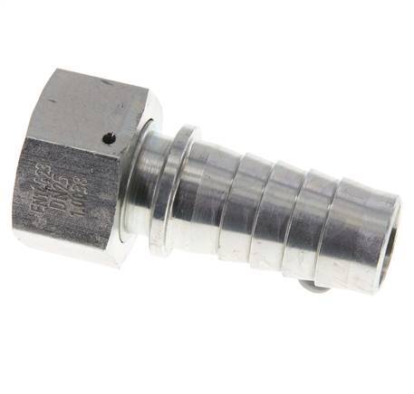 25x40 mm & G1'' Verzinkt Stalen Slangpilaar met Wartelmoer DIN EN 14423 / DIN 2826