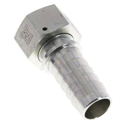 25x40 mm & G1'' Verzinkt Stalen Slangpilaar met Wartelmoer DIN EN 14423 / DIN 2826